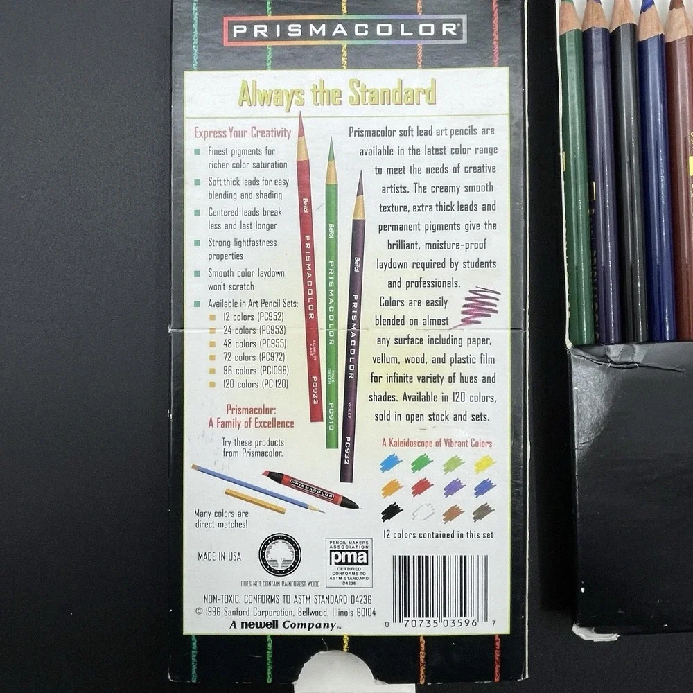 Vintage Prismacolor Berol 12 Color Pencil Sets‎ 1993 1996 USA Lot 2